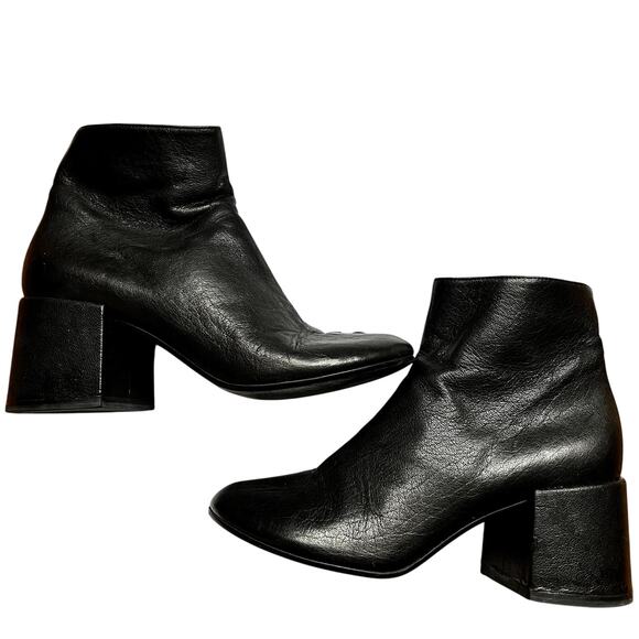 Maison Margiela Shoes - Maison Margiela black leather heeled boots size 37.5 7.5 CL